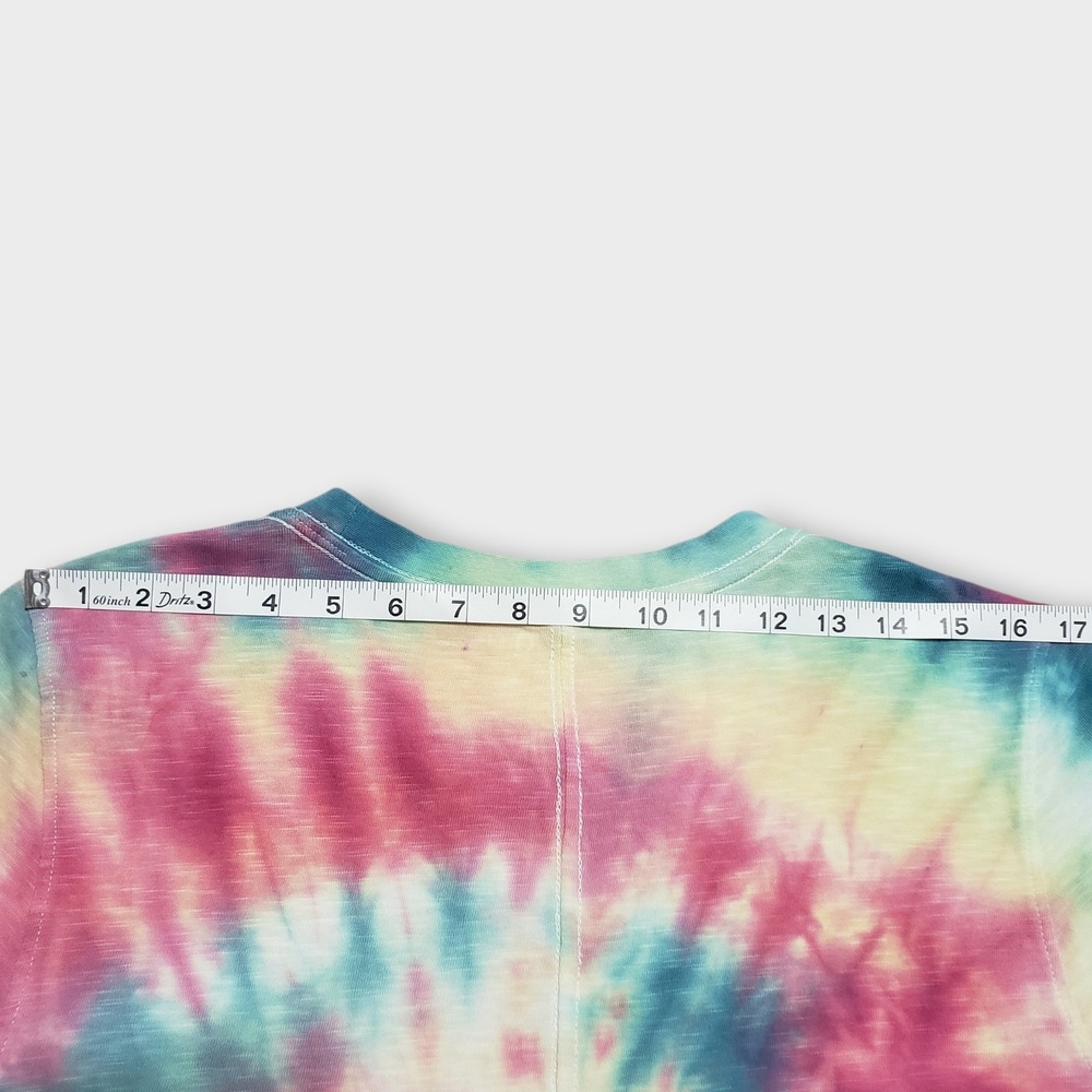 Quince Women Organic Cotton Slub Crewneck Tee Tie Dye Pink Blue Large - Picture 9 of 10